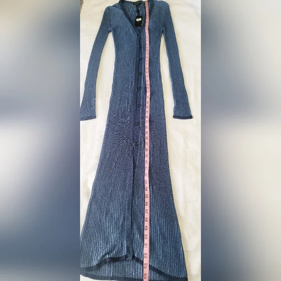 rag & bone Blue Long Sleeve Knit Dress - Picture 4 of 8